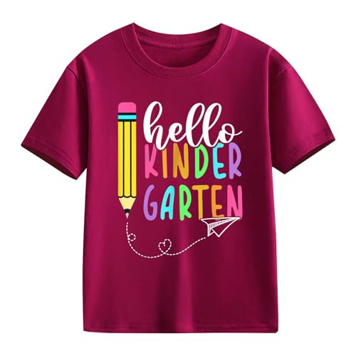 Kids Back to School Shirt Toddler Short Sleeve Kindergarten Tops Boys Girls First Day of Preschool Pattern T-Shirt2
