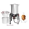 NUUK 30QT Turkey Fryer & 10QT Fish Fryer Combo Kit with CSA Approved 50,000BTU Burner with Auto Ignition System and 10PSI Regulator