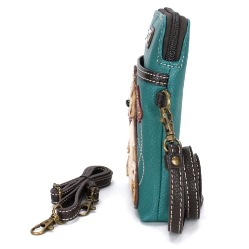 Image of CHALA Dog Collection Cell Phone Crossbody Purse-Women PU Leather /Canvas Multicolor Handbag with Adjustable Strap