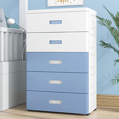Large Plastic Cabinet 5 Drawers Storage Dresser,Small Closet Drawers Organizer Unit For Clothes,Toys,Bedroom,Playroom,White #TOP5