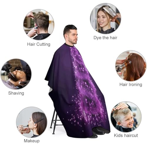 Capa de corte de cabello Navidad morada 66.9x56.7 pulgadas miniatura 3