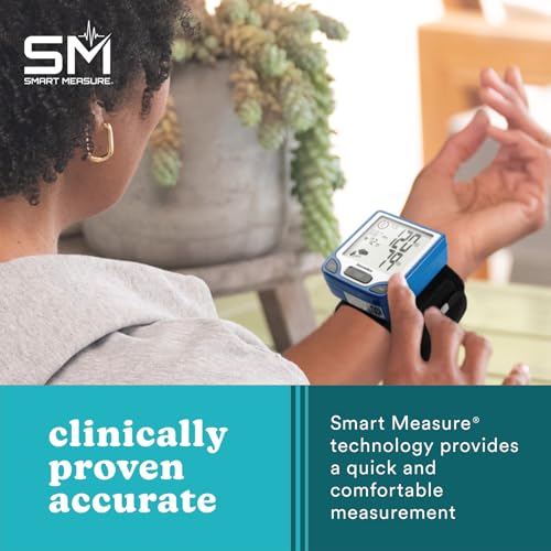 Image of Homedics Blood Pressure Monitor, Automated Wrist Blood Pressure Machine for Home use with Easy One-Touch Operations. Stores up to 120 Readings (60 Readings per 2 Users). Cuff and Storage Case Included