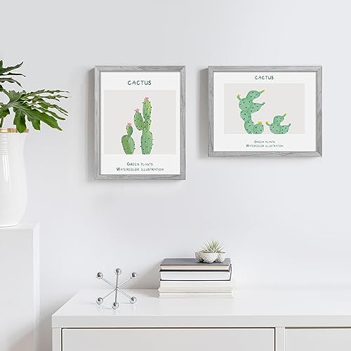 Image of upsimples 11x14 Picture Frame, Display Pictures 8x10 with Mat or 11 x 14 Without, Wall Hanging Photo Frames, Gray, 1 Pack