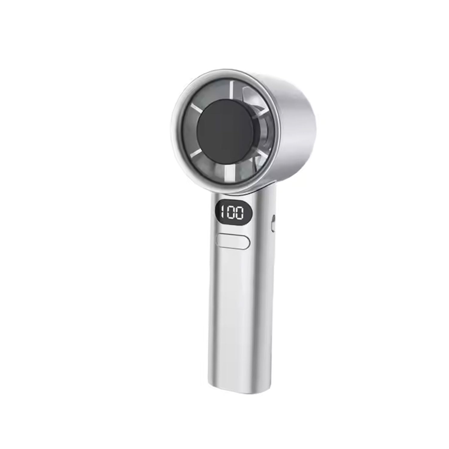 Cross Handheld Fan with Digital Display, Silver, Portable Cooling Device, 120 Speed Settings-image-41
