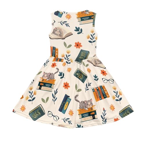 Girls Sleeveless Tank Dress Crew Neck Swing Summer Waisted A-Line Dresses2