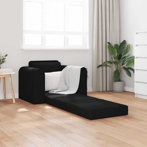 Sofá de suelo moderno convertible en cama individual con estructura metálica negra 3