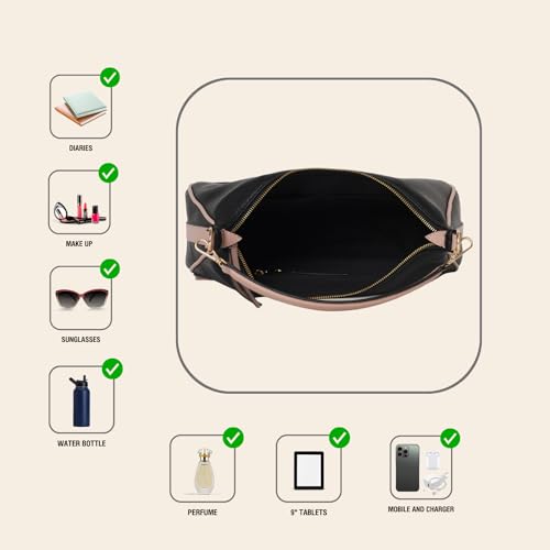 Image of The Gusto Stella Women Hobo Bag|Vegan Leather Shoulder Sling Bags|Ladies Stylish Shoulder Hand Bag with Zipper Closure|Office College Travel Casual Everyday Use