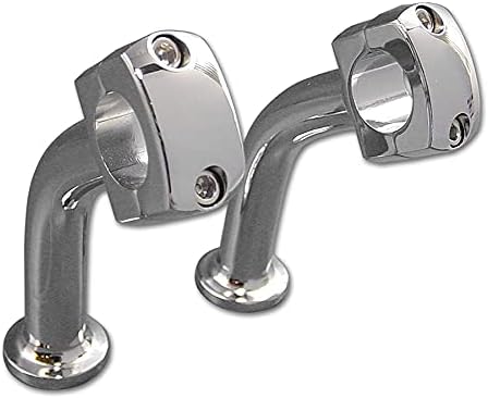 V-Twin 2" Pullback Riser Set for 1" Motorcycle Handlebar, Silver Steel