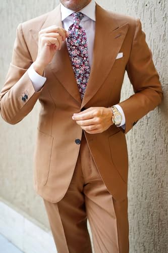 Image of OTAA Floral Necktie Casual Ties for Men - Perfect Neck Tie for Groomsmen Wedding Ties or Formal Occasions