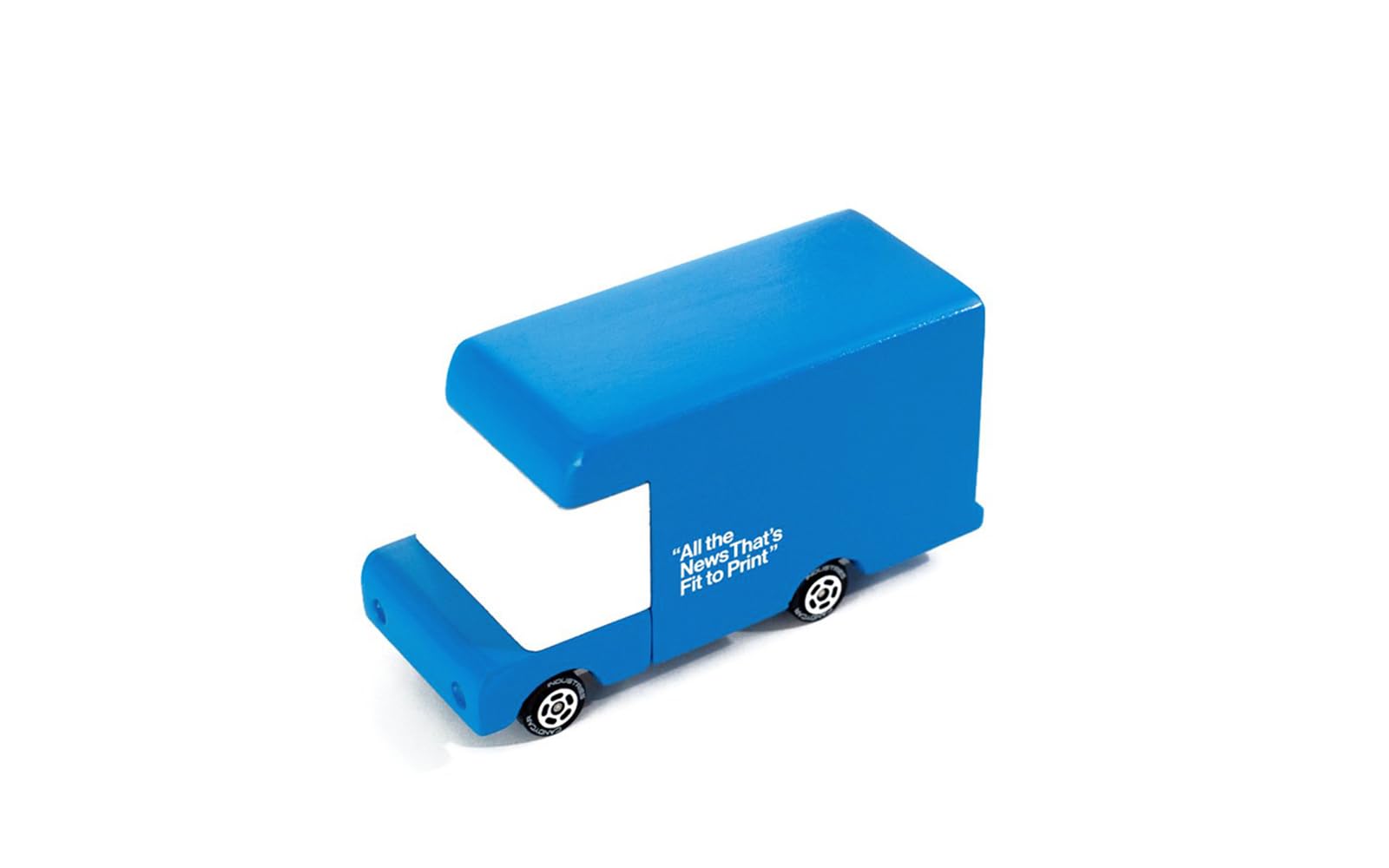 CANDYCAR® Wooden Diecast Collection - New York Times Delivery Van, Premium Handcrafted Beech Wood Toy Car