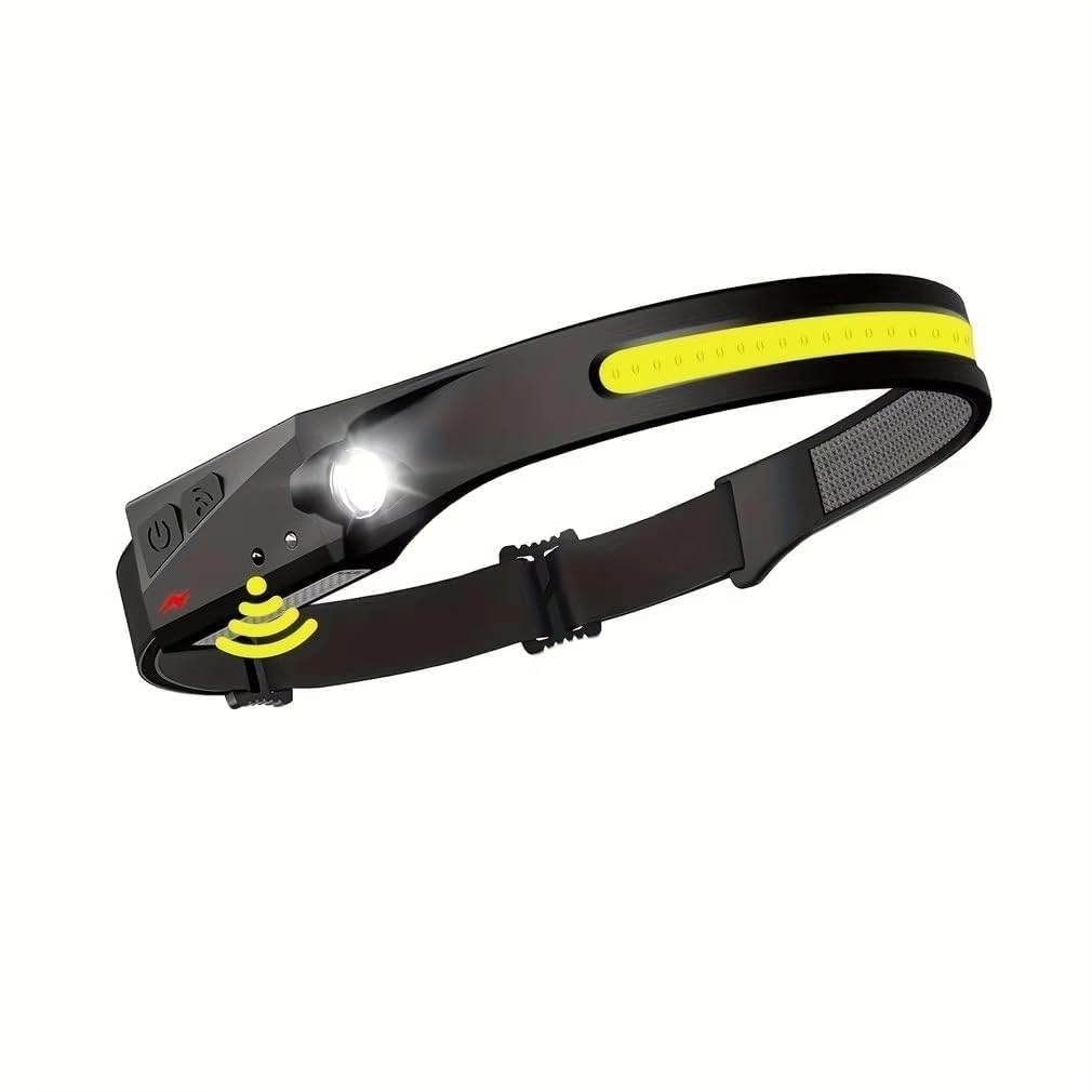 2 in 1 LED Head Lamp Flashlight Hand Sensor Outdoor Camping Headlamp Waterproof Torch with Adjustable Headband Strap Rechargeable Battery for Camping Cycling Hiking Fishing-image-0