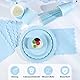 NatNarr 125 StüCk Partygeschirr Set für 25 Gäste, Partygeschirr Blau inklusive Geburtstag Teller Set, Becher, Servietten und Papierstrohhalme für Geburtstag Hochzeiten Babypartys