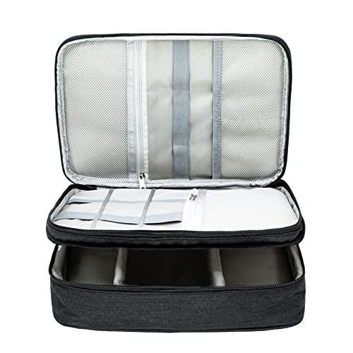 Ruyosn Kabel Organizer Tasche Kabel Wasserdicht Kabeltasche Groß Festplattentasche Elektronische Tasche Doppelschicht Elektro Organizer Cable Bag Elektronik Zubehör Organisator Schwarz