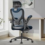 Office Chair - Ergonomic Desk Chair with Lumbar Support Headrest Adjustable, Padded Flip-up Armrests Comfy Seat Cushion High Back Executive Manager Chair For Home Office