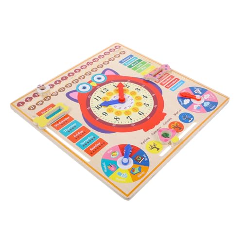 Jouet apprentissage heure et saisons avec horloge en bois Kisangel pour enfant