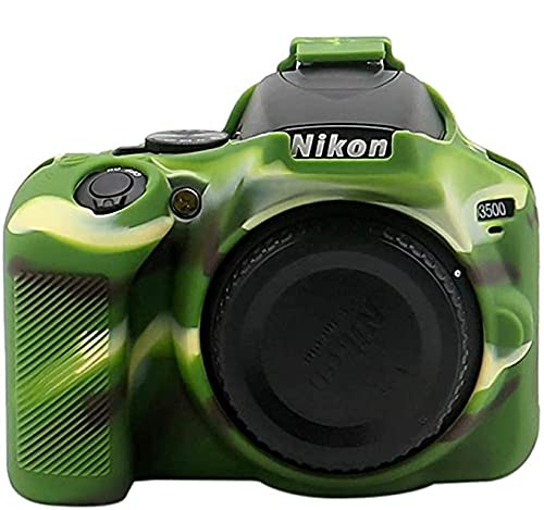 Silicone Protective Camera Case Cover for Nikon D3500 Camera Protective Rubber Case (Military Green)