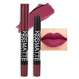 evpct 1Pcs Wine Red Matte Lipstick and Lip Crayon Liner Pencil Pen Set for Women Lip Stain Long Lasting Waterproof labiales mate magicos 24 horas originales pintalabios permanente 24 horas 12