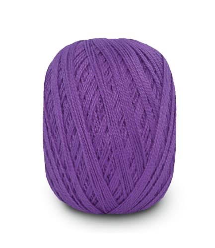 Image of CIRCULO Anne Yarn for Crocheting & Knitting, 100% Mercerized Brazilian Virgin Cotton, Soft Fingering Weight, 547 Yds, 5.19 Oz - Color 6567 Citrus Purple