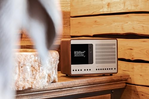 Revo SuperConnect Internet-/DAB+ Radio (Internet/DAB+/DAB/UKW,Spotify,WLAN,Aux In,Cinch-Out,Kopfhörer Ausgang,inkl. Netzteil) walnuß-silber