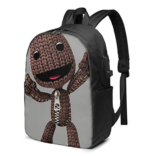 HOIH LBP Sackboy Trendy Travel USB-Rucksack, 17-Zoll-Computer Business-Rucksäcke Studentenrucksack Casual Hiking Daypack
