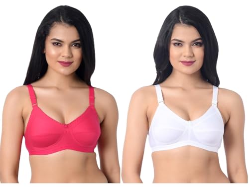 Image of INNER TOUCH Women's Cotton Non-Padded Non-Wired Broad Strap /Full Coverage Bra