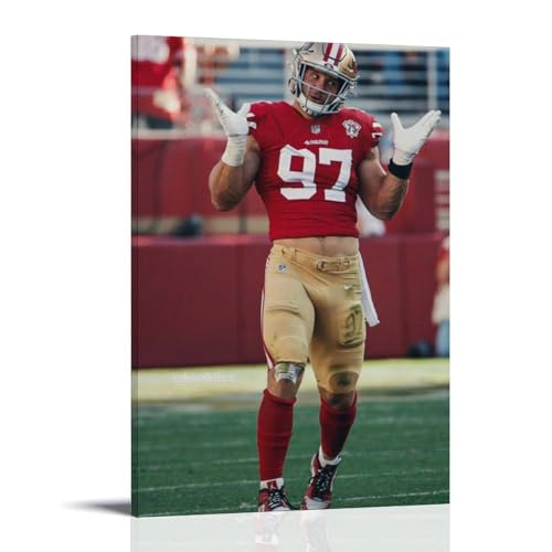 ZYNPCX Póster impermeable de Nick Bosa para sala de estar, pared, dormitorio, oficina en casa y preparación de regalos, exquisitos regalos para regalar a personas, 60 x 90 cm, Nick Bosa