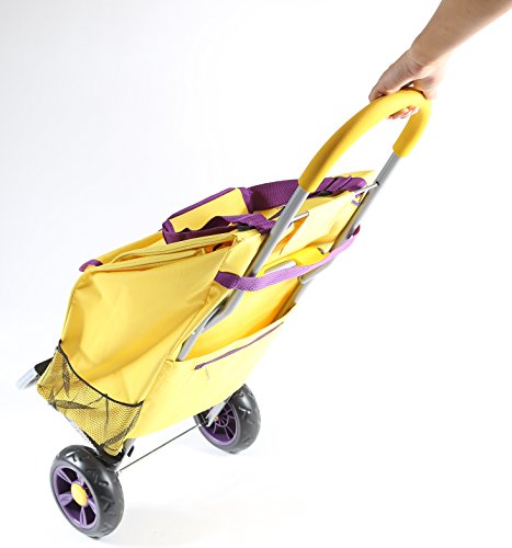 Image of dbest products Trolley Dolly Shopping Grocery Foldable Cart Storage Mom, Blue Polka Dot