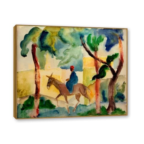 Donkey Rider par August Macke impression sur toile, tableau decoration murale salon moderne teck