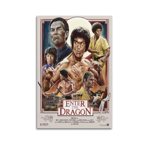LMJUSNEFNC Póster decorativo de la película Bruce Lee, lienzo para pared e impresión artística moderna para decoración de dormitorio familiar, 20 x 30 cm