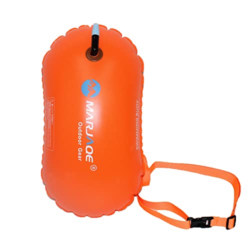 Canghai Rousa Schwimmboje, wasserdicht, aufblasbar, lufttrocken, Boje, Abschleppschwimmer, gut sichtbarer Luftsack für Wassersport, offene Wasserschwimmer (Orange) Cover