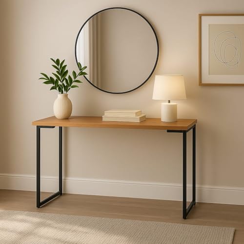 Aparador Industrial com Pés Metalicos e Tampo MDF - Mesa Buffet Moderna (Freijó)