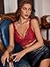 Avidlove Lace Bralettes Women V Neck Wireless Bras Unlined Basic Cami Sexy Comfy Everyday Wirefree Lingerie Unpadded Wine Red