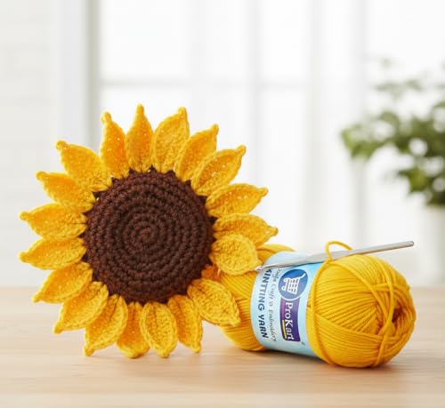 Image of ProKart Premium 4-Ply Woolen Knitting Yarn | 100g Yellow Mango Hand Crochet Soft Wool for Sweaters, Scarves, Hats, Baby Clothes & DIY Craft Accessories (1 Ball x 100g) - PRO12