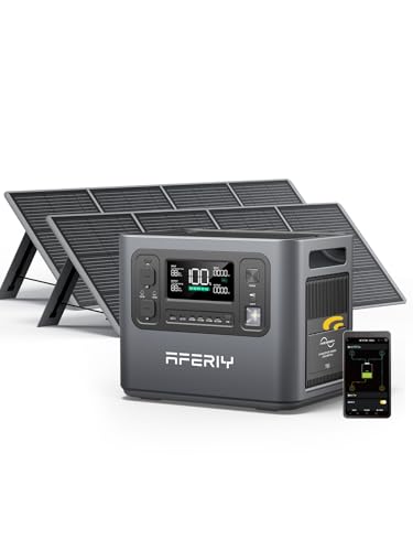 Image of AFERIY Solar Generator P210 with 2pcs 200W Solar Panel | 2400W Portable Power Station 2048Wh | AC Output with 120V,2400W,Solar Generator for Home Use,Outdoor Camping,Power Outage, Camping,Emergencies