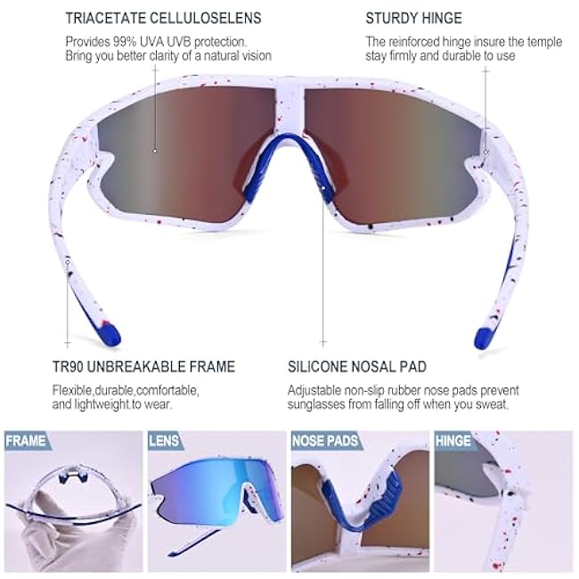 Kids Baseball Sunglasses - Youth Baseball Sunglasses for Boys Girls - Sports Softball Shades Age 6-14