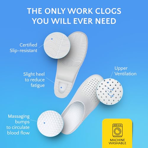 Image of CALZURO Classic Work Clogs with Holes - Unisex Work Clogs for Women and Men - Non Slip Shoes - Autoclavable Rubber Kitchen Shoes and Nursing Clogs