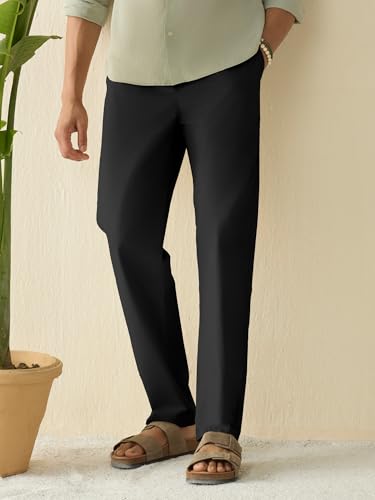 Image of XYXX Zen Cotton Solid Drawstring Pyjamas for Men | Relaxed Fit Lounge Pants with Side Pockets