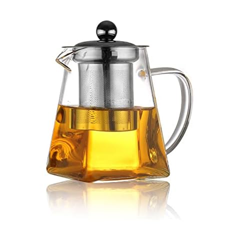 550ml Teekanne Glas Teebereiter mit Abnehmbare Edelstahl-Sieb Cover