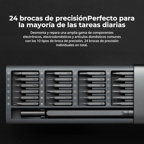 Xiaomi Mi Precision 24-in-1 ratelschroevendraaierset, bitset voor Xiaomi-schroevendraaier, 24-delige magnetische bitset voor reparaties - Afbeelding 5