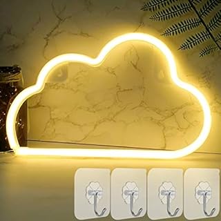 YIVIYAR Cloud Light Cloud Neon Light Cloud LED Light for Wall Decor, Battery/USB Powered Neon Cloud Light Neon Cloud Night Light for Bedroom Neon Wall Light Neon Lamp for Kids Bedroom Warm White Light