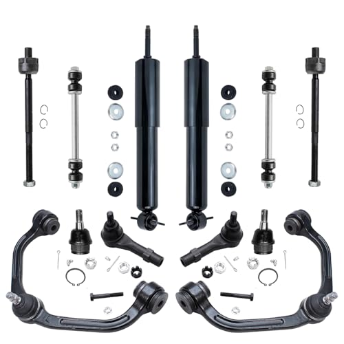 Image of Detroit Axle - Front End 12pc Suspension Kit for Ford Ranger Mazda B2300 | B2500 B3000 B4000, 2 Shock Absorbers 2 Upper Control Arms 2 Lower Ball Joints 4 Inner Outer Tie Rods 2 Sway Bars Replacement