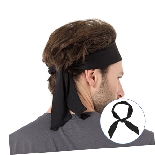 Bandeau de sport noir anti-transpiration en polyester pour le jogging