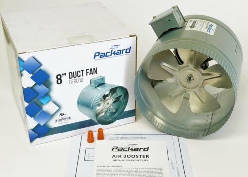Replacement For Compatible With Packard DF9008 8" Inch Duct Fan Inline Blower Booster Exhaust Cooling Vent