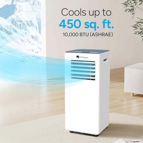 Image of DR.PREPARE 10,000 BTU Portable Air Conditioner with WiFi Enabled, Cooling, Dehumidifier, Fan & Sleep Modes 4-in-1 Portable AC w /Remote Control & 67'' Window Kit, Cools Up To 450 sq. ft, 1-24H Timers