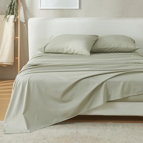 Vintage Comfort Full Size Cotton & Rayon Derived from Bamboo Blend Sheets | 4 Piece Breathable, Ultra-Soft, Green Sheet Set | Cooling Sheet & Pillowcase Set for Hot Sleepers