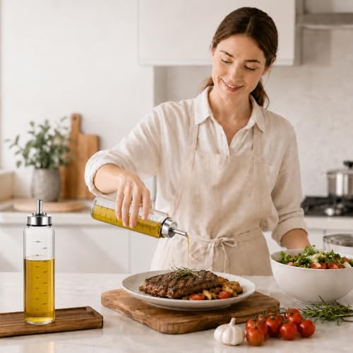 Botella de aceite MHTECH de vidrio con división precisa y punta de acero 5