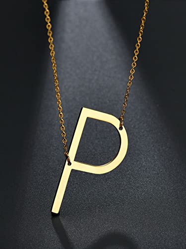 Image of Yellow Chimes Fashion Stainless Steel Gold Plated Initial Letter Pendant for Women and Girls