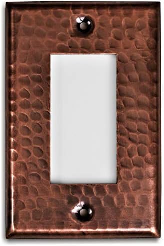 Monarch Pure Copper Hammered Single Rocker Wall Plate / Switch Plate