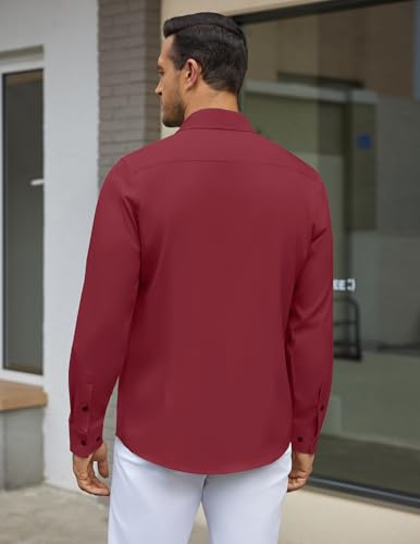 COOFANDY Men's Dress Shirt Wrinkle Free Regular Fit Stretch Long Sleeve Button Down Shirts3