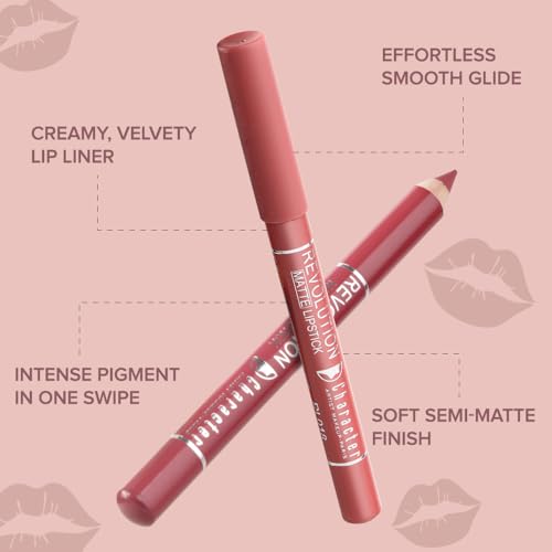 Image of Character Revolution Matte Lipstick | Intense Pigment, Long-Lasting & Smooth Finish | Non-Drying Comfortable Wear (Shades of Love - RL005, Revolution Matte Lipstick)